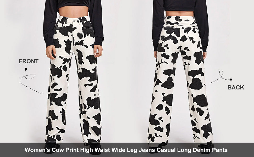Cow Print Pants White And Black Spots Animal Night Club Flare Trousers  Spring Womens Pattern Korean Fashion Pants Gift Idea - AliExpress